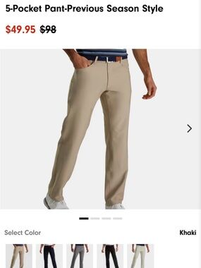 FootJoy Men’s Athletic Fit Golf Pants (2 pairs)